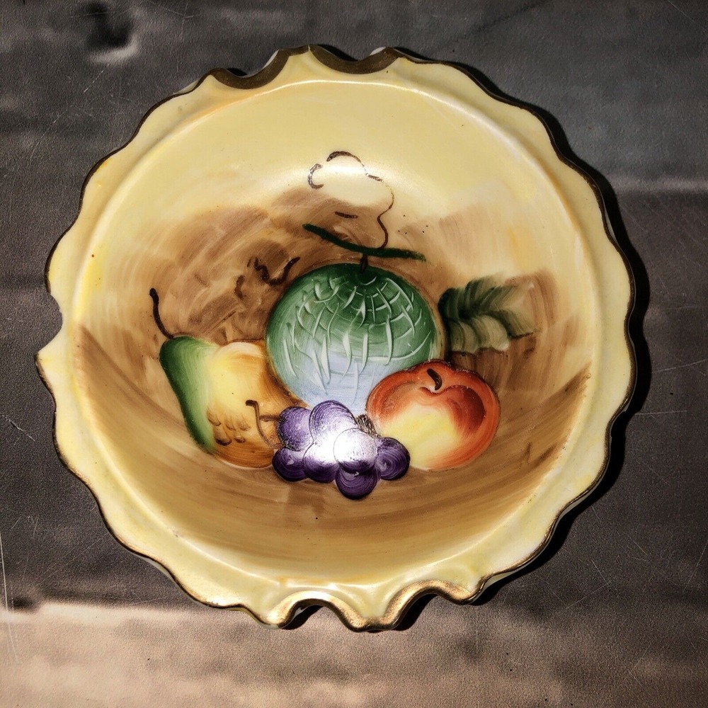 Vintage Enesco‎ Japan Hand Painted Fruit  Ashtray *broken